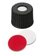 8mm PP 螺纹密封盖，黑色，中心孔，8-425 螺纹，组装隔垫