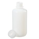 Nalgene&trade; 带盖实验室级窄口 HDPE 瓶