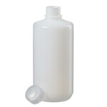 Nalgene&trade; 带盖窄口 LDPE 瓶