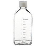 Nalgene&trade; 方型带盖 PETG 培养基瓶：非无菌，热塑托盘包装