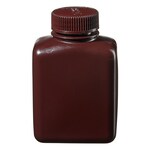 Nalgene&trade; 矩形不透明琥珀色 HDPE 带盖瓶：散装