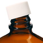 I-Chem&trade; Boston 圆形窄口带盖琥珀色玻璃瓶