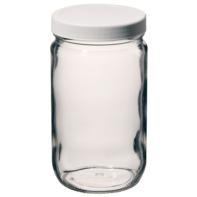 Wide-Mouth Tall-Profile Clear Glass Jars with Closure
