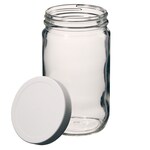 Wide-Mouth Tall-Profile Clear Glass Jars with Closure