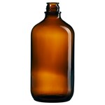 I-Chem&trade; Boston 圆形窄口带盖琥珀色玻璃瓶