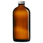 I-Chem&trade; Boston 圆形窄口带盖琥珀色玻璃瓶