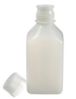 Nalgene&trade; 方形 HDPE 带盖刻度瓶：散装