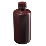Nalgene&trade; Narrow-Mouth Amber HDPE Economy Bottles