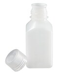 Nalgene&trade; 方形 HDPE 带盖刻度瓶：散装