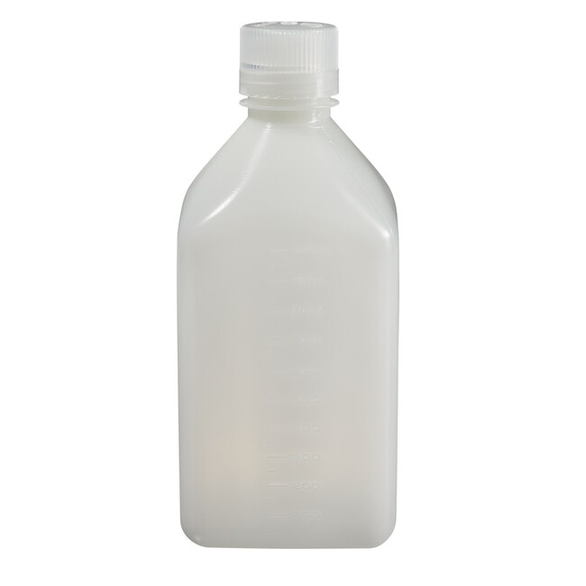 Nalgene&trade; Square HDPE Graduated Bottles with Closure: Bulk Pack