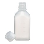 Nalgene&trade; 方形自然色 PPCO 带盖刻度瓶：散装
