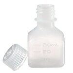 Nalgene&trade; 方形 HDPE 窄口带盖瓶