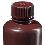 Nalgene&trade; Boston Round Narrow-Mouth Opaque Amber HDPE Bottles with Closure: Bulk Pack