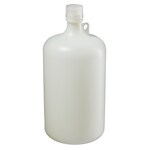 Nalgene&trade; 氟化带盖 HDPE 窄口瓶