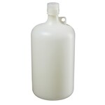 Nalgene&trade; 氟化带盖 HDPE 窄口瓶