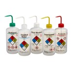 Nalgene&trade; Narrow-Mouth Right-to-Know LDPE Wash Bottles