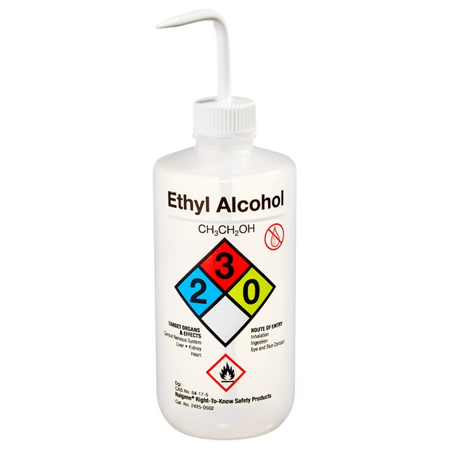 Nalgene&trade; LDPE 窄口易认洗瓶