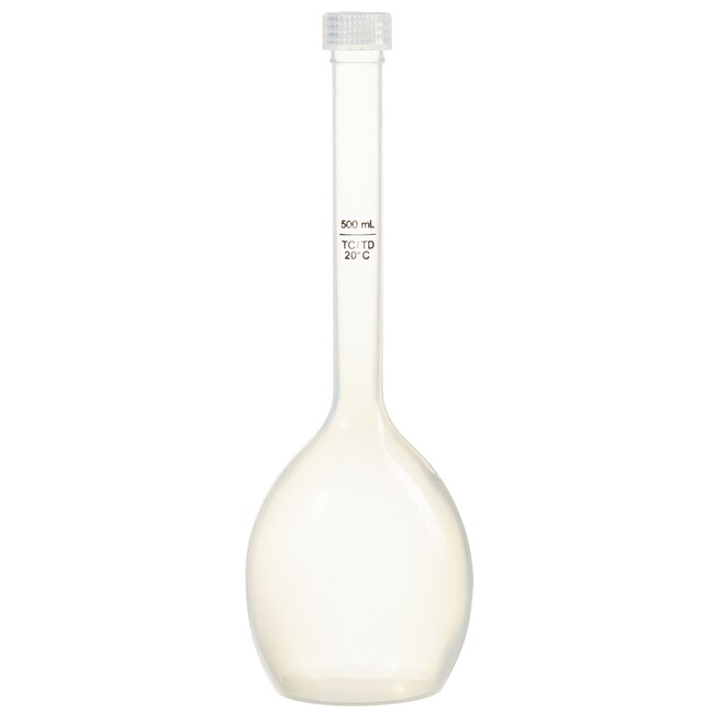 Nalgene&trade; Class B Polymethypentene (PMP) Volumetric Flasks with Screw Caps