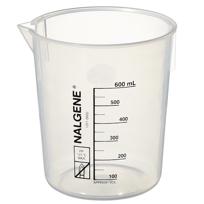 Nalgene&trade; Polypropylene Griffin Low-Form Plastic Beakers