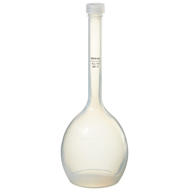 Nalgene&trade; Class B Polymethypentene (PMP) Volumetric Flasks with Screw Caps