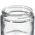 Wide-Mouth Short-Profile Clear Glass Jars with Closure