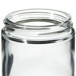 Wide-Mouth Short-Profile Clear Glass Jars with Closure