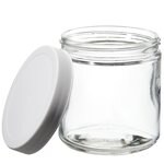 广口带盖矮型透明玻璃罐