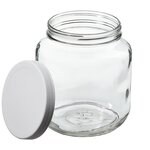 广口带盖矮型透明玻璃罐