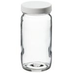 Wide-Mouth Tall-Profile Clear Glass Jars with Closure