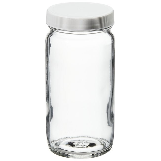 Wide-Mouth Tall-Profile Clear Glass Jars with Closure