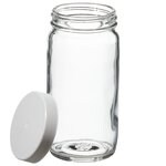 Wide-Mouth Tall-Profile Clear Glass Jars with Closure