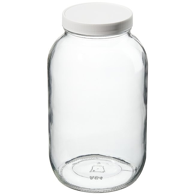 Wide-Mouth Tall-Profile Clear Glass Jars with Closure