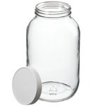 Wide-Mouth Tall-Profile Clear Glass Jars with Closure