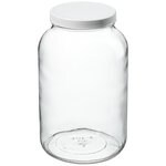 Wide-Mouth Tall-Profile Clear Glass Jars with Closure