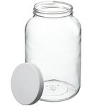 Wide-Mouth Tall-Profile Clear Glass Jars with Closure