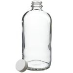 I-Chem&trade; Boston Round Narrow-Mouth Clear Glass Bottles with Closure