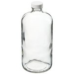 I-Chem&trade; Boston 圆形窄口透明带盖玻璃瓶