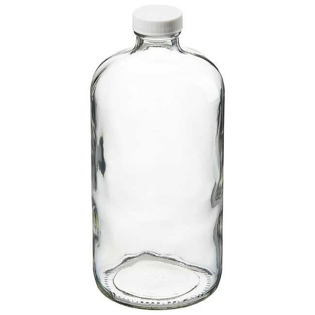 I-Chem&trade; Boston 圆形窄口透明带盖玻璃瓶