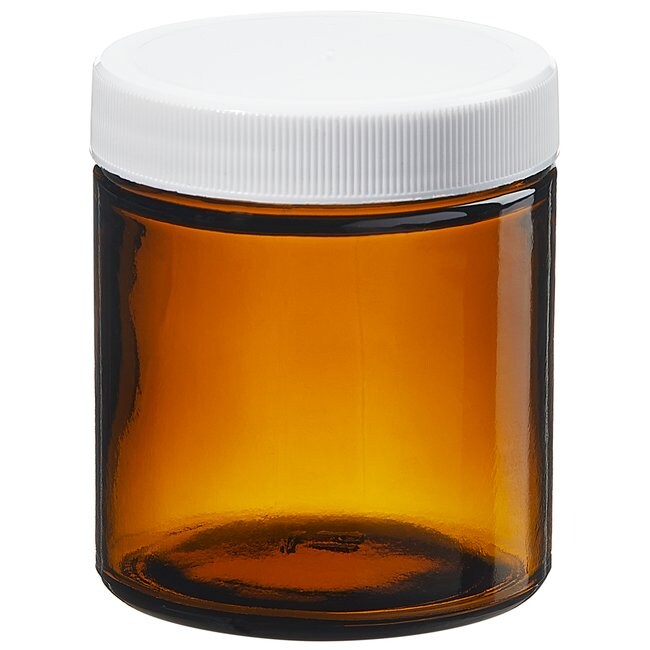 I-Chem&trade; Wide-Mouth Short-Profile Amber Glass Jars