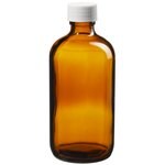 I-Chem&trade; Boston Round Narrow-Mouth Amber Glass Bottles with Closure