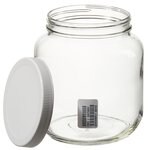 广口带盖矮型透明玻璃罐