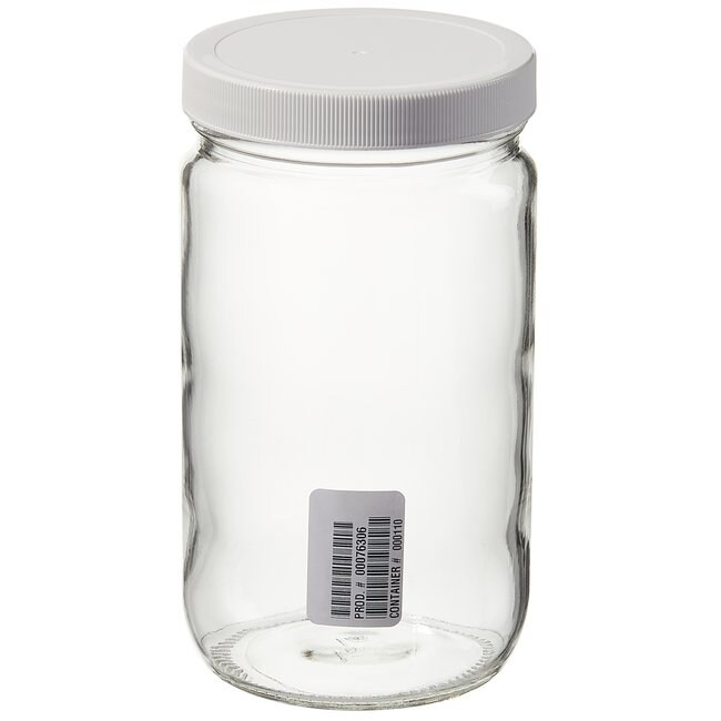 Wide-Mouth Tall-Profile Clear Glass Jars with Closure