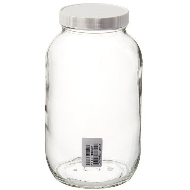 Wide-Mouth Tall-Profile Clear Glass Jars with Closure