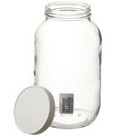 Wide-Mouth Tall-Profile Clear Glass Jars with Closure
