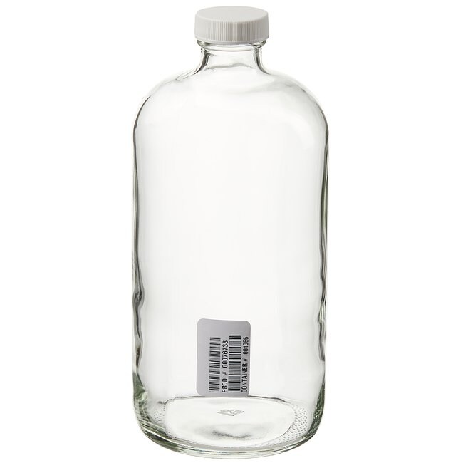 I-Chem&trade; Boston 圆形窄口透明带盖玻璃瓶