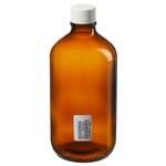 I-Chem&trade; Boston 圆形窄口带盖琥珀色玻璃瓶