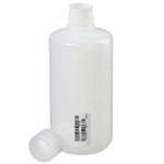 Nalgene&trade; 认证级 HDPE 窄口瓶，带聚丙烯螺旋盖