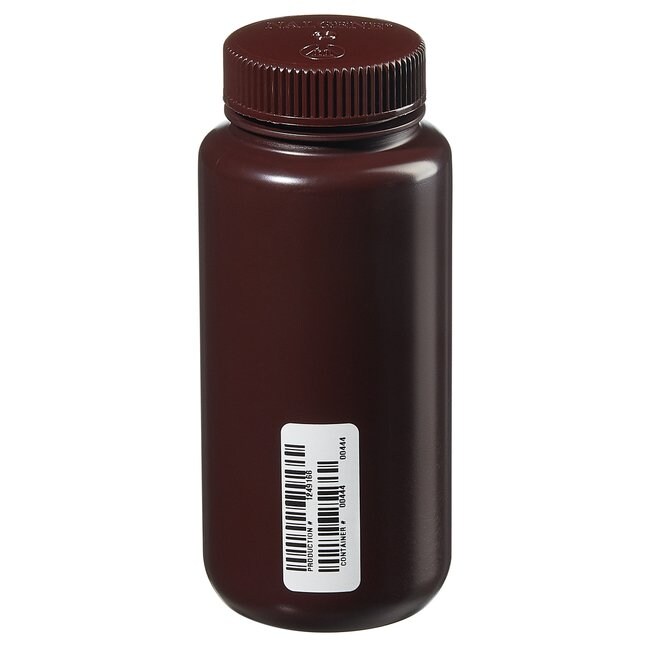 Nalgene&trade; 认证级棕色 HDPE 带盖广口瓶