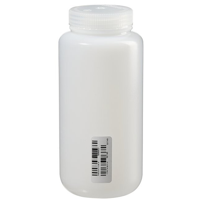 Nalgene&trade; Certified Wide-Mouth HDPE Bottle with Polypropylene Screw Closure