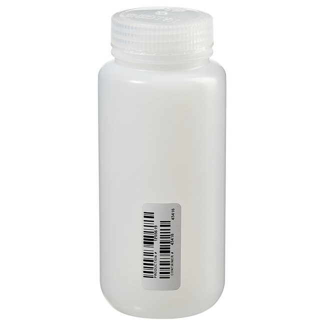 Nalgene&trade; 经认证 HDPE 广口瓶，带聚丙烯螺旋盖